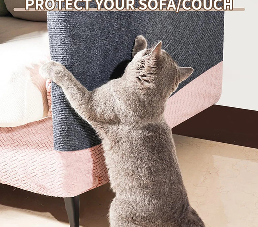 Wall Anti Cat Scratch Sofa DIY Cats Scratch Board Sofa Protection Paws Sharpen Trimmable Self-adhesive Carpet Cats Scratch Board