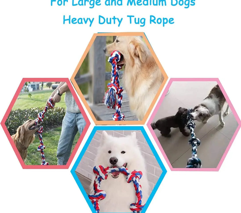 Dog Bite Rope Toys Pet Grind Tooth Toys Cotton Rope Material Harmless Dogs Tooth Cleaning Toys Pet Dog Rope Toys