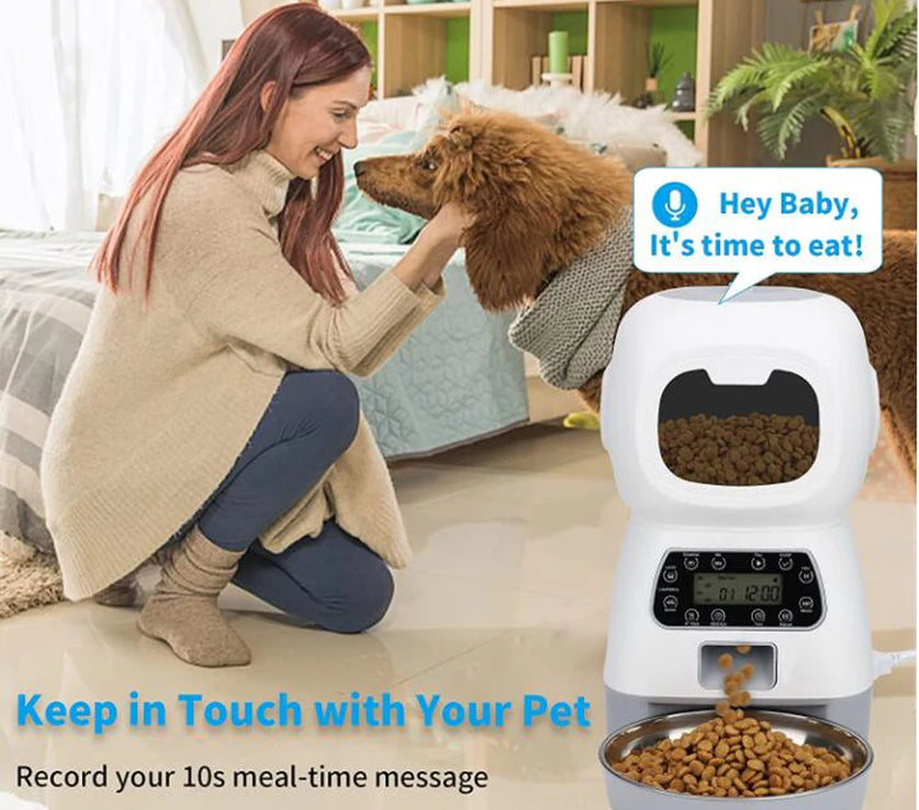 Smart Pet Feeder & Water Fountain: Auto Food & Fresh Water for Cats & Dogs (3.5L/2L) + App Control!