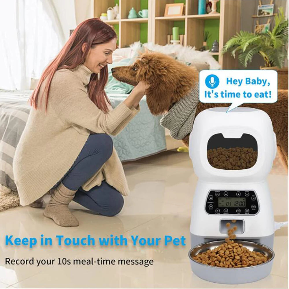 Smart Pet Feeder & Water Fountain: Auto Food & Fresh Water for Cats & Dogs (3.5L/2L) + App Control!