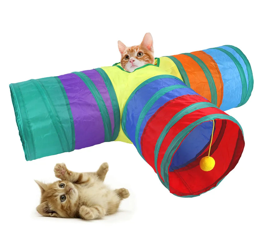 Cats Tunnel Foldable Pet Cat Toys Kitty Pet Training Interactive Fun Toy Tunnel Bored For Puppy Kitten Rabbit Play Tunnel Tube