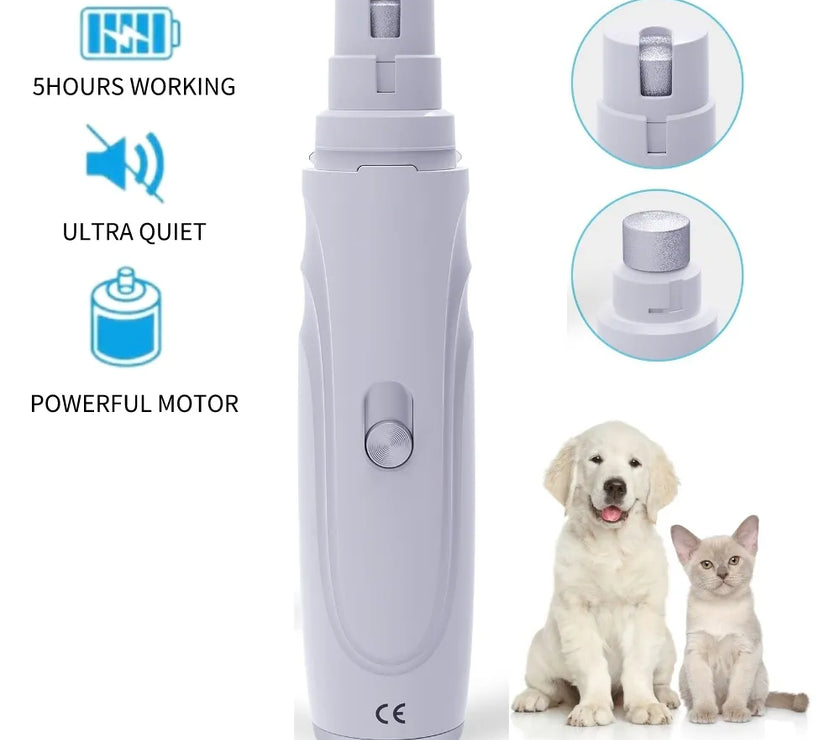 Electric Pet Nail Grinder 2-Speed Rechargeable Dog Nail Clipper Cat Cutter Grooming for Medium & Small Puppy Trimmers Supplies