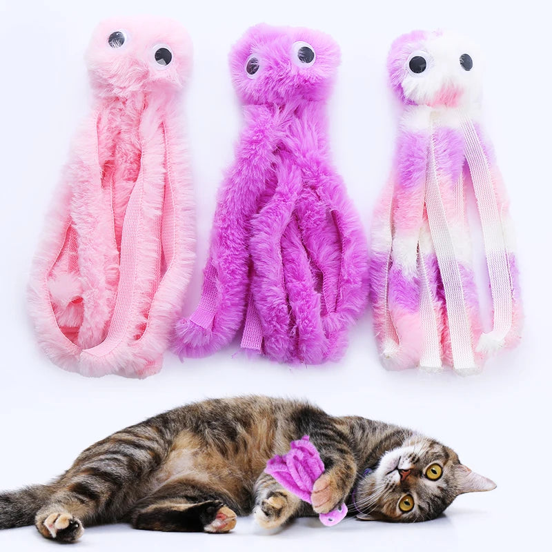 Cute Octopus Plush Cat Toy - Bite Resistant & Interactive