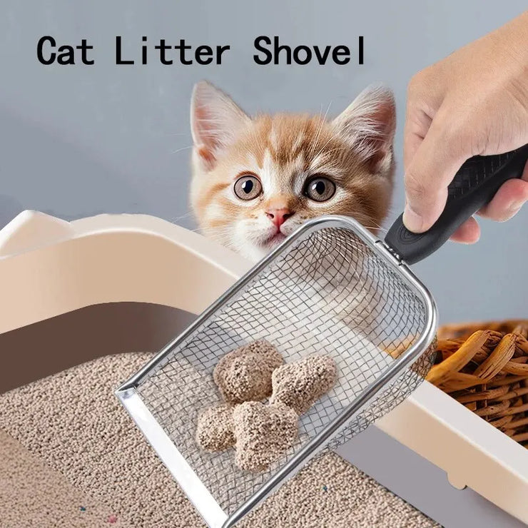 Fine-Pore Stainless Steel Litter Scoop