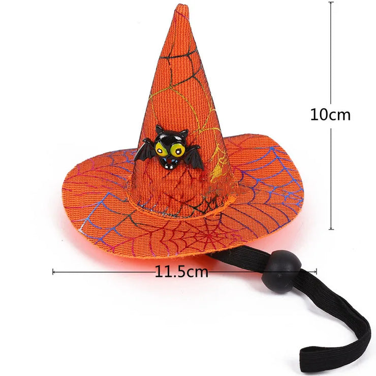 Pet Halloween Spider Web Witch Pet Hat Elastic Hair Band Pet Supplies Dog Cat Pumpkin Bat Hat Hair Happy Helloween Party