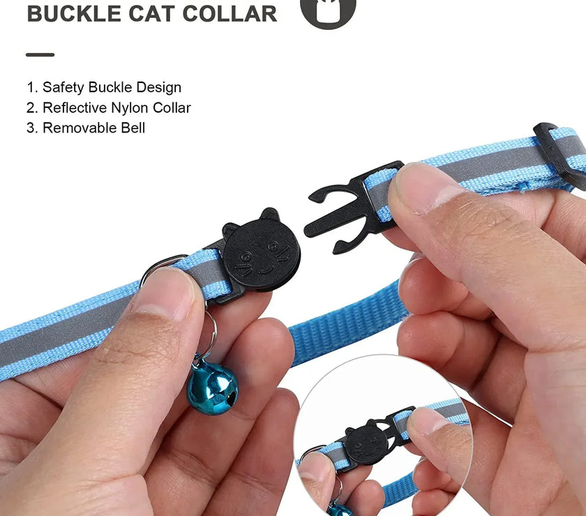 Anti-Lost Cat Collar with AirTag Holder: Durable Comfort, Reflective Safety, Bell Alert - Keep Your Cat Connected & Cozy