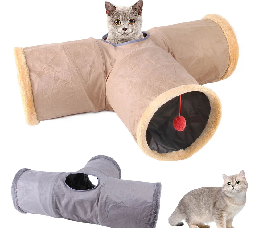 Cats Tunnel Foldable Pet Cat Toys Kitty Pet Training Interactive Fun Toy Tunnel Bored For Puppy Kitten Rabbit Play Tunnel Tube