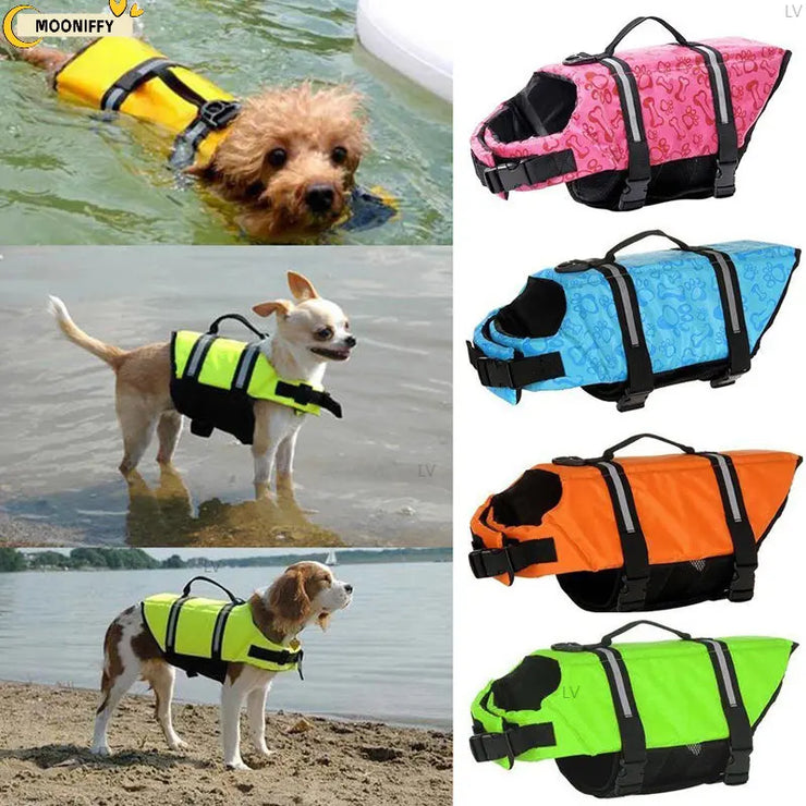 XXS-XXL Dog Life Vest Summer Printed Pet Life Jacket Dog Safety Clothes Dogs Swimwear Pets Safety Swimming Suit Summer