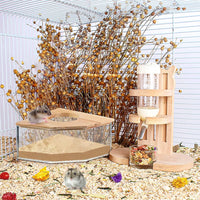 Hamster Bathroom House Sandbox Full Transparent Urine Sand Basin Golden Bear Supplies Sand Bath Container Small Pet Bathroom