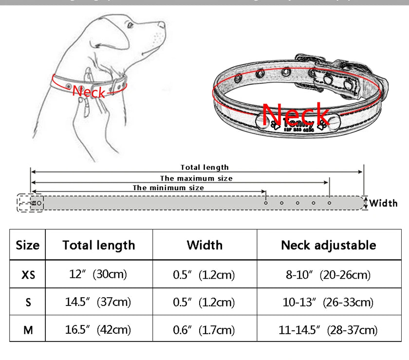 Reflective Pet Dog Custom Collar Adjustable Free Engraved Small Medium Dogs Cats Puppy Kitten Necklace Nameplate ID Tag Collars