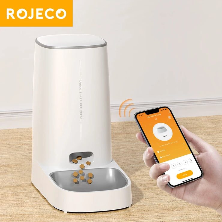 ROJECO Smart WiFi Cat Feeder - Remote Control, Automatic