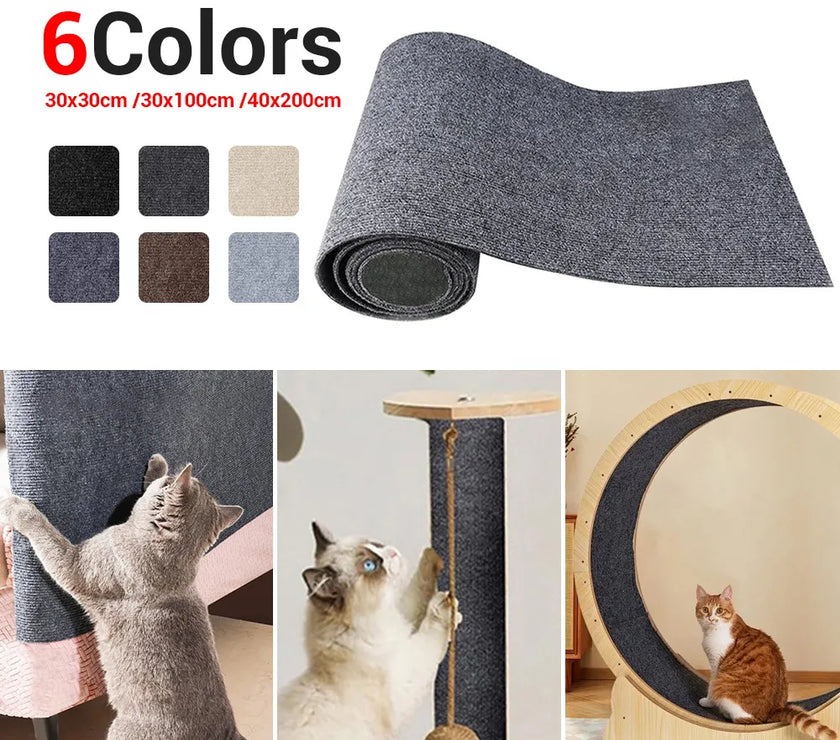 Wall Anti Cat Scratch Sofa DIY Cats Scratch Board Sofa Protection Paws Sharpen Trimmable Self-adhesive Carpet Cats Scratch Board