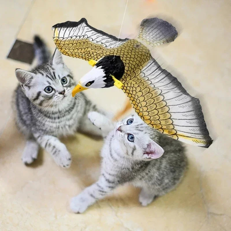 Realistic Flying Bird Cat Toy - Electric & Interactive