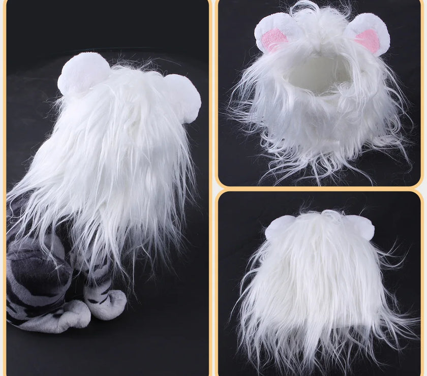 Kitten Halloween Cosplay Costume Wear Headgear Cute Pets Clothing Headdress Products Pet Dog Cat Lovely Lion Headdress