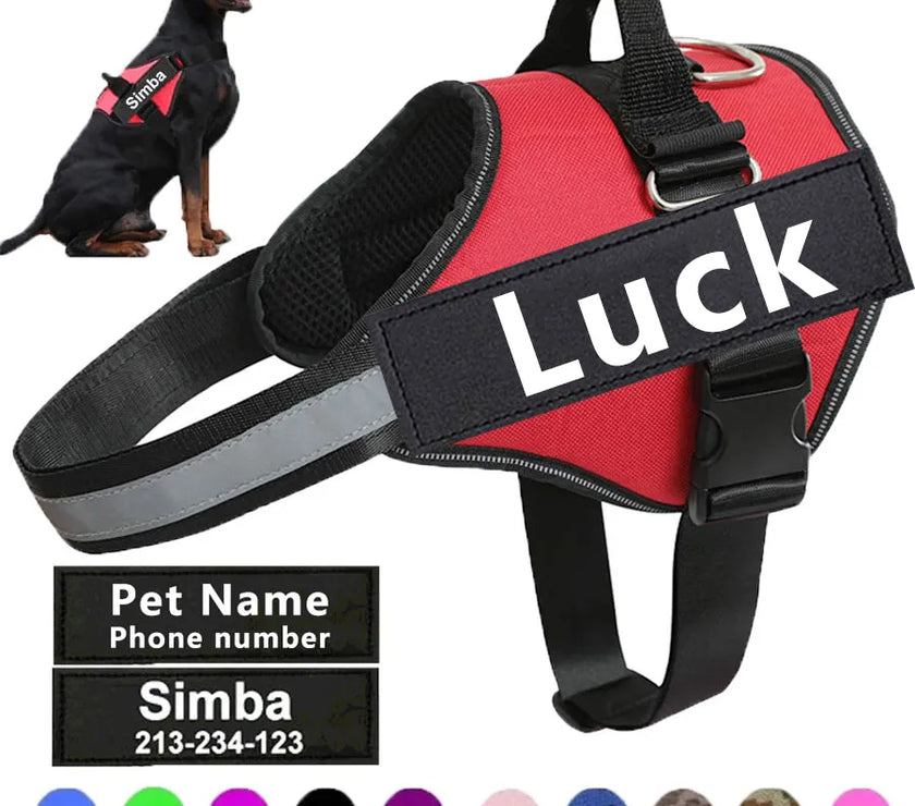 Dog Harness NO PULL Reflective Breathable Adjustable Pet Harness For Dog Vest ID Custom Patch Outdoor Walking Dog Supplies