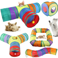 Cats Tunnel Foldable Pet Cat Toys Kitty Pet Training Interactive Fun Toy Tunnel Bored For Puppy Kitten Rabbit Play Tunnel Tube