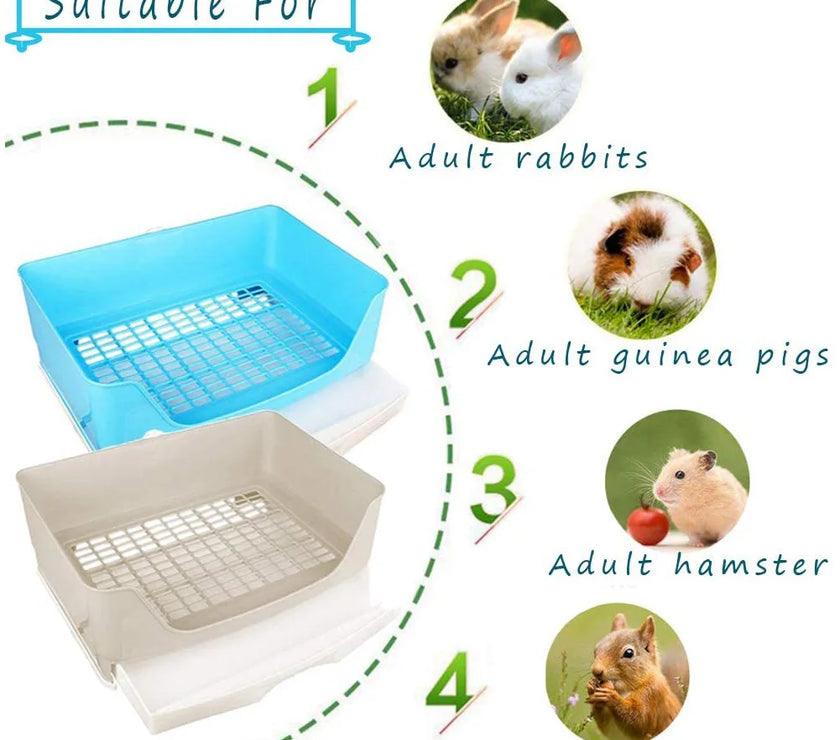 Large Rabbit Toilet Box Trainer Potty Corner Tray Litter with Drawer Pet Pan For Adult Hamster Guinea Pig Ferret Galesaur Bunny