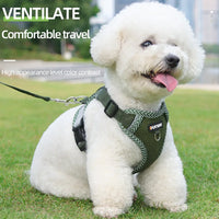 No Pull Small Dog Harness and Leash Set Breathable Puppy Chest Strap Reflective Pet Harness Vest 4-point Adjustment Chihuahua