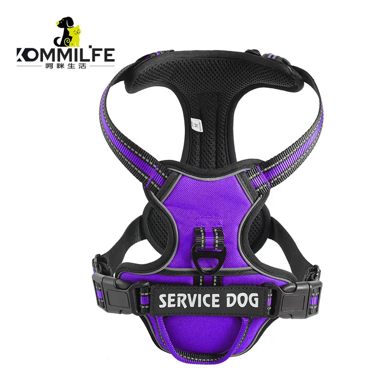 Nylon Adjustable Dog Harness Personalized Reflective Dog Harness Vest Breathable Pet Harness Leash For Small Medium Large Dogs