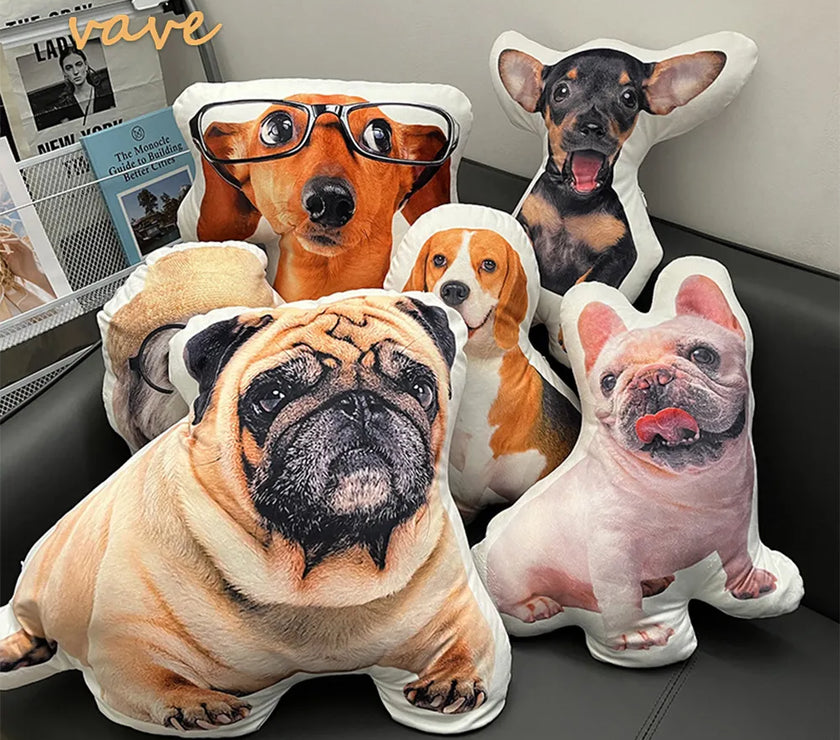 Photo Custom Shape Pillow Case DIY Pet Cushion Toys Dolls Stuffed Animal Dog Cat Picture Pillow Customization Sofa Car Cushion