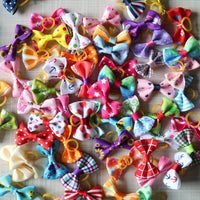 Dog Grooming Bows (10, 20, or 30 Pack) - Small Dog & Cat Hair Bows with Rubber Bands