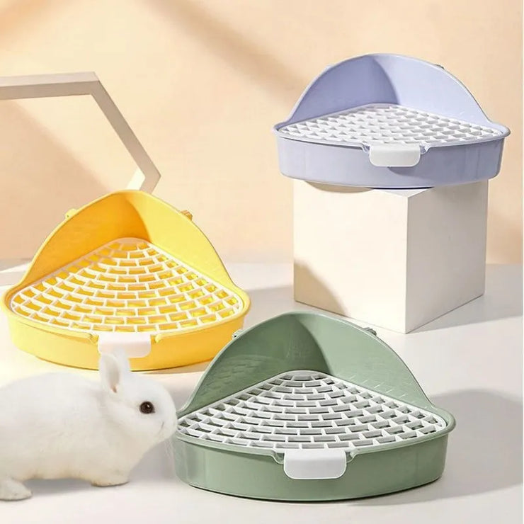 Medium Rabbit Litter Box Bunnies Corner Toilet Box for Ferret Hamster Dragon Cat Guinea Pig Dutch Pig Supplies