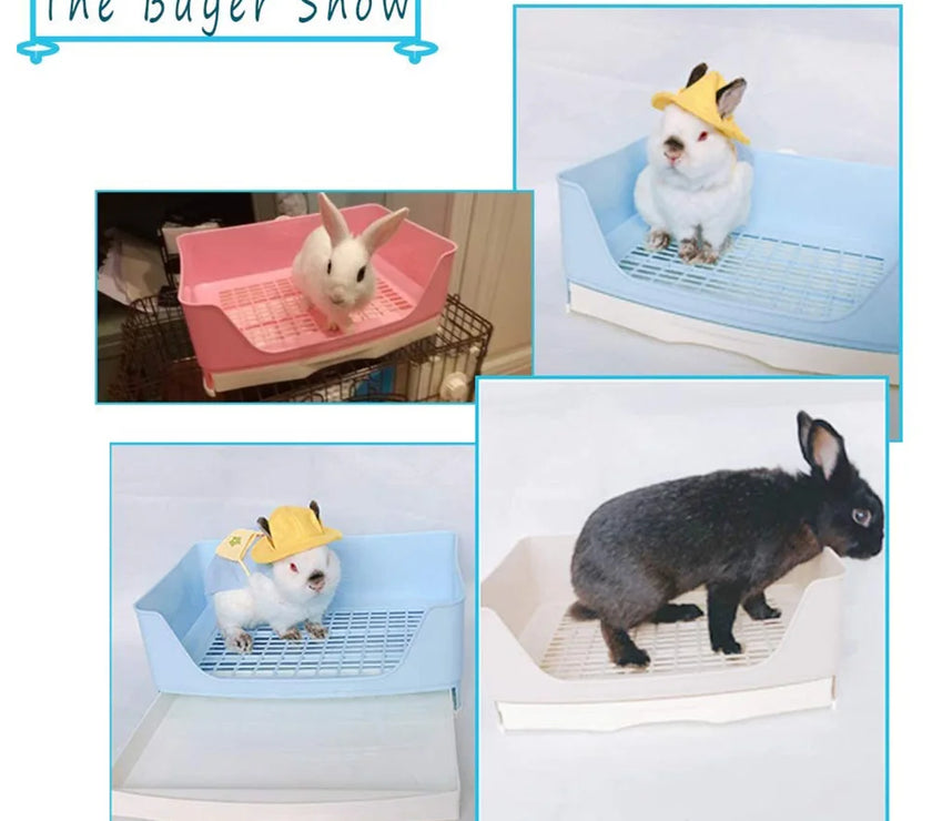 Large Rabbit Toilet Box Trainer Potty Corner Tray Litter with Drawer Pet Pan For Adult Hamster Guinea Pig Ferret Galesaur Bunny